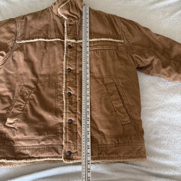 Aeropostale Men's 90s Tan Corduroy Sherpa Lined Jacket Y2K Size Large EUC - Picture 9 of 11
